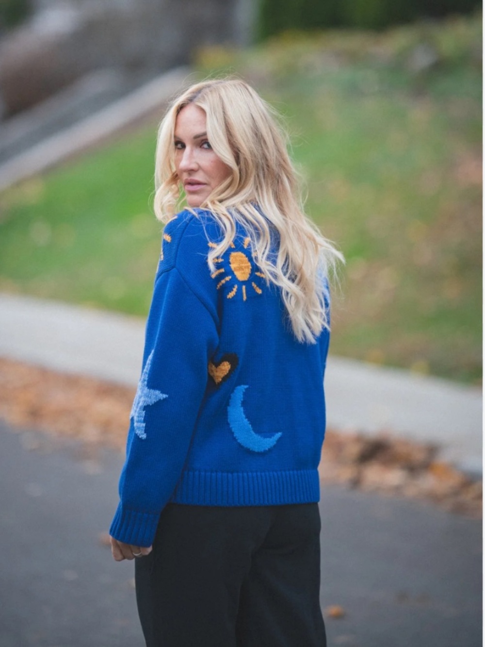 Rails Zoey Celestial Crewneck Sweater In Cobalt Gold Galaxy S - Picture 2 of 14